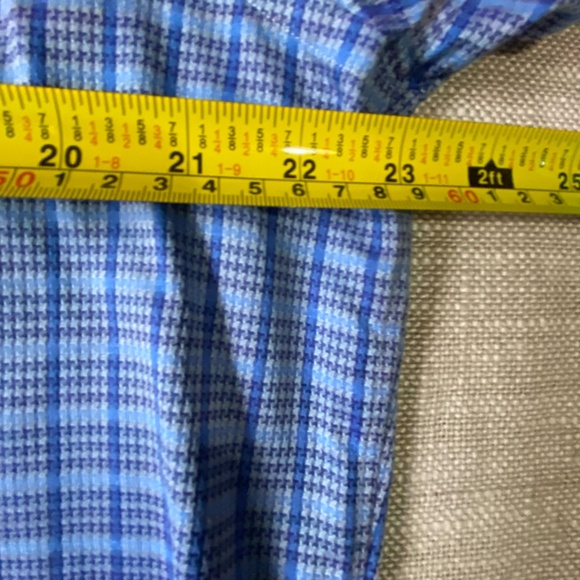 Robert Graham Mens Cotton Blue Plaid Long Sleeve Lightweight Casual Shirt- Sz-L - Picture 12 of 15